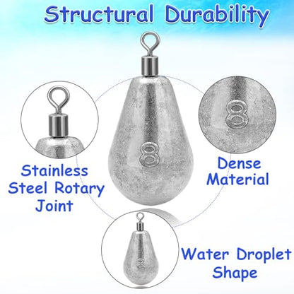 Long Casting Swivel Bell Sinkers Fishing Weights Drop Shot Weights with Swivels Fishing Lead Sinker 1/2oz 3/4oz 1oz 2oz 3oz - size: 3oz-5pcs