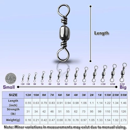 Fishing Barrel Swivels - 50Pcs/100pcs Solid Ring Rolling Swivel Connector High Strength Fishing Terminal Tackle for Saltwater Sea Fishing - size: 10#