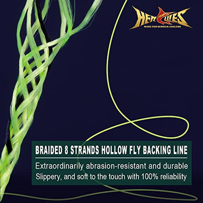 HERCULES Braided Fly Line Backing 20lb 30lb, 100Yds 300Yds, with Long-Lasting Color - color: White & Black, size: 30LB 300Yds