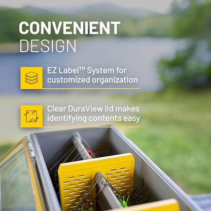 Plano EDGE Premium Spinnerbait Tackle Utility Box, Clear and Yellow, Rust-Resistant Storage, Waterproof Tackle Tray Organizer for Buzz Baits, Swimbaits, and Crankbaits - size: One-Size, style: Spinnerbait