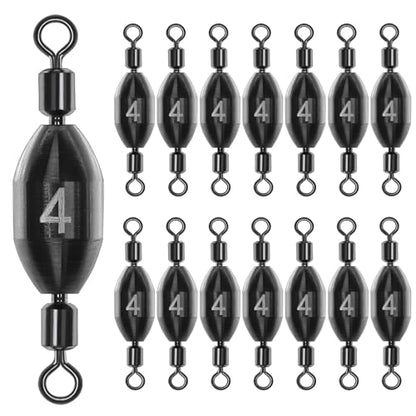 Fishing Weights Swivel Bullet Sinkers Brass Fishing Weights Saltwater Freshwater Bass Sinker Weight with Swivel Rolling 1/4oz, 1/8oz, 1/16oz，1/32oz, 3/8oz, 1/2oz - style: 1/16oz-15pcs