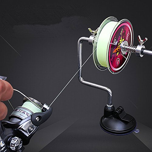 Fishing Line Spooler Silver Reel Winder Spool Tackle Winder spooling Station Winding System Ultimate Line - color: A-With Suction Cup