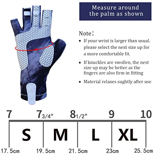 Drasry UV Protection Fishing Fingerless Gloves - Men & Women UPF 50+ SPF Gloves for Fishing, Kayak, Paddling, Hiking, Sailing, Rowing - color: Gray-Black, size: Large