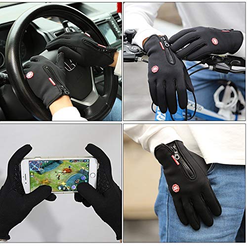 FOXLVDA Winter Warm Gloves for Men and Women, with Windproof and Waterproof Features, Sensitive Touch Screen Texting Fingers for Work, Cycling, Driving - size: Small