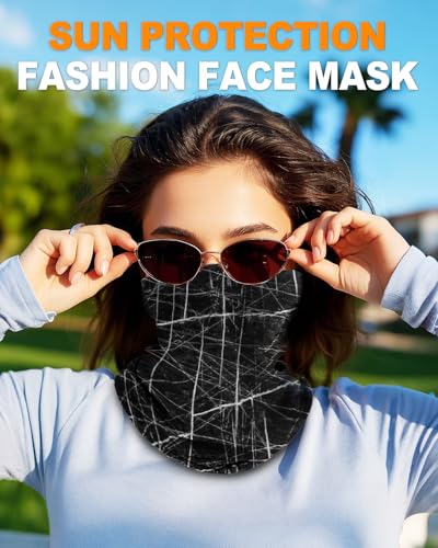 4Pack Neck Gaiter for Men Women Face Cover Mask Head Wrap Balaclava Headwear Bandana Headband Magic Scarf - color: A-blackcombo-1