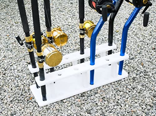12 Pole Marine Board Fishing Rod Organizer Holder Rack for Garage Outdoor Heavy Duty Boat Dock Storage - size: 12 Rod Holder