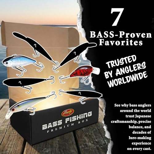 LUCKY CRAFT Bass Premium Box, 7 Freshwater Fishing Lures for Lake and River Fish, Mystery Selection Tackle Box with Surprise Bass Lures, Fishing Gear Accessories - style: Bass Fishing