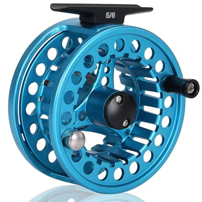 Sougayilang Fly Fishing Reel, Die Cast Aluminum Fly Reel, 5/6, 7/8, Weight Saltwater Fly Reels, 5/6, 7/8, Weight Saltwater Fly Reels - color: Blue, size: 5/6wt