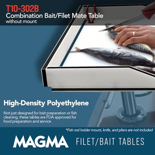 Magma T10-302B HDPE Bait and Fillet Table, 21" Fish Cleaning Station