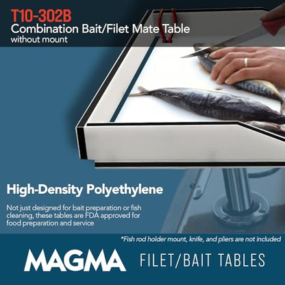 Magma T10-302B HDPE Bait and Fillet Table, 21" Fish Cleaning Station