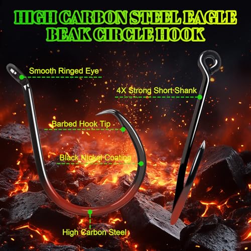 Pre-Rigged Carolina Rig Saltwater, Egg Sinker Grouper Rigs with 10 Circle Hooks, Stainless Steel Leader Fishing Wire, for Snapper Flounder Sea Bass Surf Fishing Bottom Rig - size: 1.5oz sinker(5pcs)+6/0 hook(10pcs)