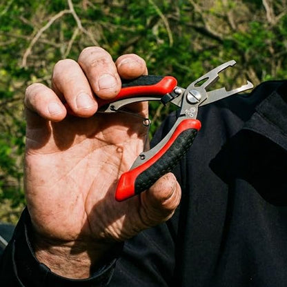 Strike King (SRT5KVD) KVD 5 Precision Split Ring Pliers, Red, Dual Injected Combat Grip Handles - style: Precision Split