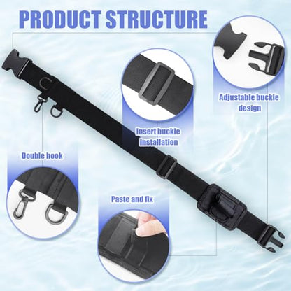 Fishing Waist Belt Rod Holder Adjustable Wading Belts with Removable Fish Pole Inserter Portable Outdoor Fly Fishing Gear for Surf Kayak Spinning Casting