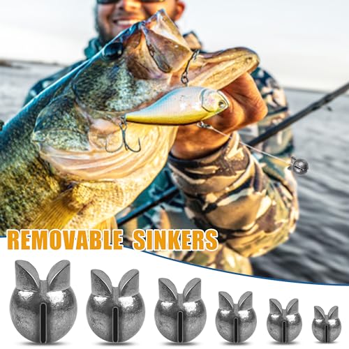 Split Shot Sinker Fishing Weights, 120pcs Removable Round Split Shot Fishing Line Sinkers Clip On Weights for Freshwater Saltwater Fishing - size: 1g_120pcs