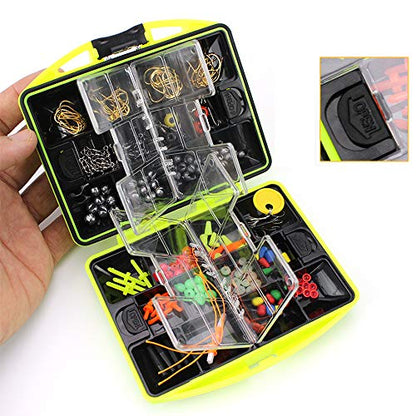 Bait Case, Fishing Accessories Kit Including Hook Sinker Weights Fishing Swivels Snaps Fishing Line Beads Fishing Set with Tackle Box