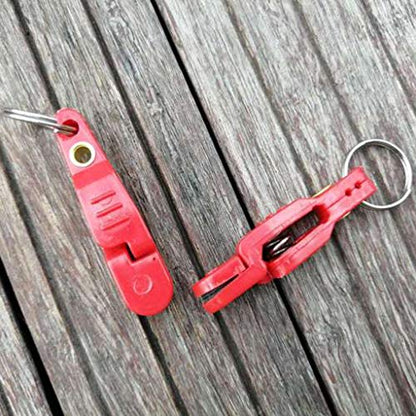 10pcs Fishing Line Clips with O Shaped Rings Snap Weight Release Clip for Offshore Fishing Planer Board Kite Heavy Tension Snap Release Clip Downriggers Outrigger Release Clips -Black - color: Red
