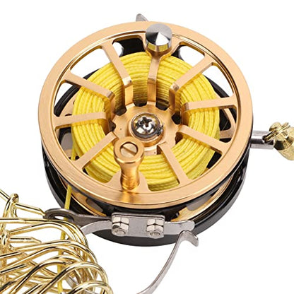 Topyond Live Fish Stringer Lock, Golden Stainless Steel Buckle Telescopic Portable Fishing Chain Stringer, Boat Fishing Accessory with 8 Detachable Buttons, Obvious Floating Marker, 7m Rope