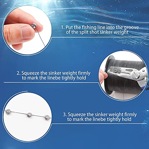 YOTO Fishing Weights Sinkers,230pcs/107pcs Lead Split Shot Weights,Removable Round Fishing Sinkers - style: 230pcs and 107pcs
