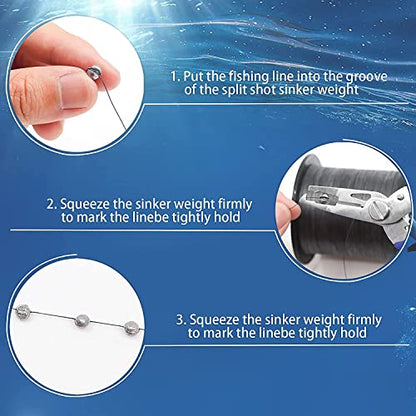 YOTO Fishing Weights Sinkers,230pcs/107pcs Lead Split Shot Weights,Removable Round Fishing Sinkers - style: 0.8g 0.6g 0.5g 0.4g 0.3g(small-230pcs)
