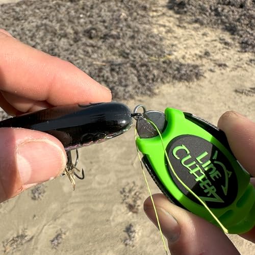 Line Cutterz Patented Dual Hybrid Ceramic Cutter + Stainless Steel Micro Scissors Fishing Line Snipper - Green - color: Green