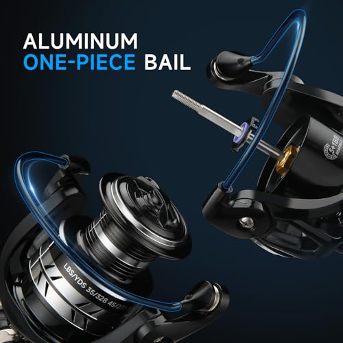 HAUT TON LT Metal Spinning Fishing Reel, Freshwater and Saltwater Fishing Reels, 5+1 Stainless Steel BB, 39.5Lbs Max Drag, CNC Aluminum Handle 3000/4000/5000/6000 for Casting Reel - size: 5000
