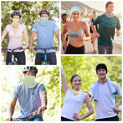 Geyoga Summer UV Protection Cooling Neck Gaiter | Sunscreen Breathable Face Scarf Bandana Mask Neck Gaiter for Outdoor Fishing Hiking Camping - color: Light Color