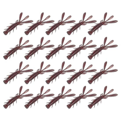 20PCS Fishing Crawfishes Lure Soft Shrimp Baits Lure Artificial Lure Swimbait Soft Lures for Freshwaters Saltwater - color: Wine red 5cm