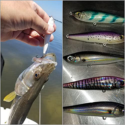 10 Blank Unpainted Minnow Crankbait Topwater Lipless Jerkbait Fishing Lures V3 - color: UPM708P10