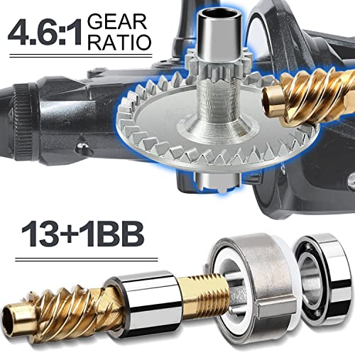 Sougayilang 10000/12000/14000 Surf Spinning Reel - 13+1 Stainless Bearings for Ultra Smooth Drag, Powerful Saltwater Fishing Reel for Heavy Duty Surf Casting