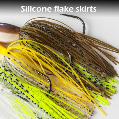 Spinnerbaits Fishing Lures, Bass Fishing Lures Weighted Spinner Baits Buzzbait, Hard Metal Lure Topwater Swimbait Jig for Trout Salmon Pike Bass Saltwater Freshwater Saltwater - color: A