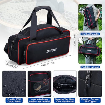 Goture Fishing Rod and Reel Combos, 1.8M-2.7M Carbon Fiber Telescopic Fishing Pole with Spinning Reel, Lures Set, 900D Carrier Bag, Travel Full Kit for Freshwater Saltwater, Beginners & Anglers - color: B1:Fishing Kit with Carrier Bag, size: 7FT/2.1M