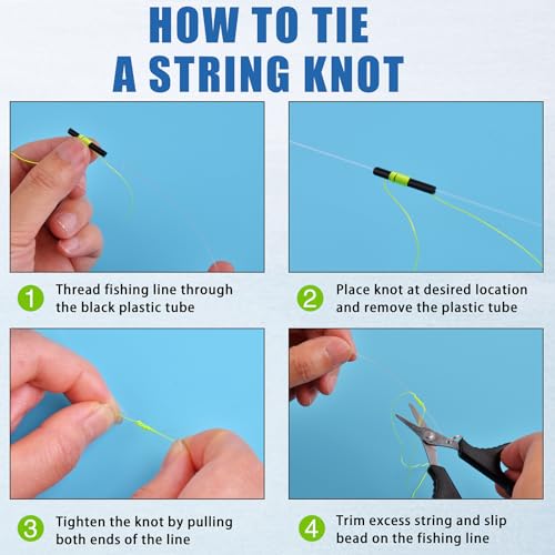 Fishing Bobber Stops, Slip Bobber Stoppers for Fishing Line | Float Bobber Stop String Knots with Beads - style: 200pcs