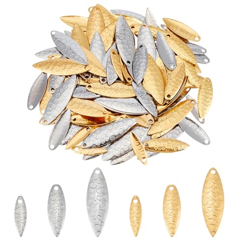 FREEBLOSS 120Pcs Fishing Lures Spoons Stainless Steel Spinner Blades Fishing Attractor Saltwater Lure Spinner Baits Spoons for Lure Crafts Supplies, 3 Sizes