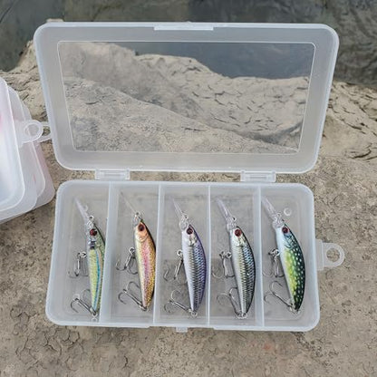 Minnow Fishing Lures crankbaits Set, 1/5oz Hard baits with Vibrant Colors for Trout, bass, Perch - Ideal for Stream and Lake Fishing， 5-Pack - style: M5