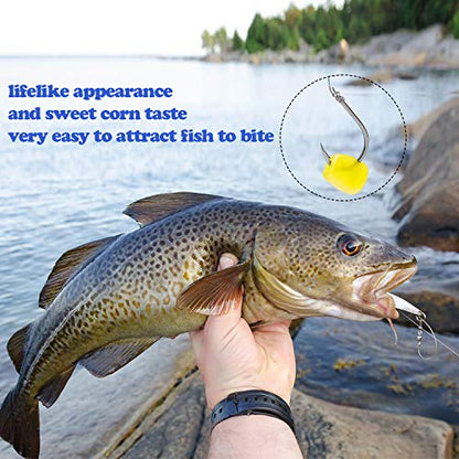 400 Pieces Fake Corn Soft Baits – Floating Carp Bait Silicone Simulation Fishing Lures with Sweet Corn Scent for Carp, Catfish & Freshwater Saltwater Fishing