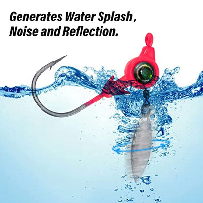 Dr.Fish 10 Pack Underspin Jigs Heads 3D Eye Freshwater Swimbait Jig Freshwater Bass Walleye Fishing Mustad Hooks Willow Blade 1/8oz,3/16oz,1/4oz,3/8oz - color: Pink, size: 3/16oz(#3/0 Hooks)