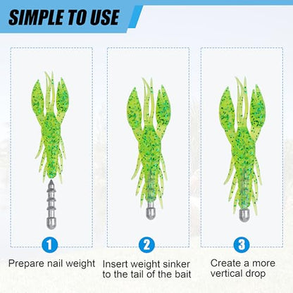 Nail Weights for Bass Fishing Sinkers Weights,40pcs Wacky Worm Weights Insert Sinkers Weights for Plastic Wacky Rig Bass Fishing - style: 1/16oz - 40pcs