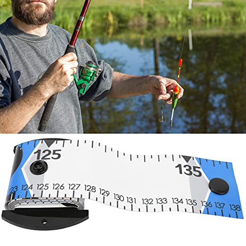 138 X 5cm PVC Fish Measuring Ruler, Foldable Fish Measuring Tape with Cm Inch Scale, Compact 8 X 5.5cm Roll, for Boat Kayak Ice Fishing Anglers (Blue) - color: Blue