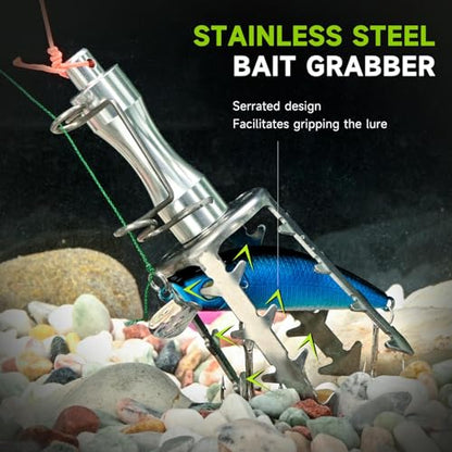 Fishing Bait Saver, Stainless Steel Fishing Lure Retriever, Quick Hook Removal Tool, Suitable for Bass, Trout, Panfish
