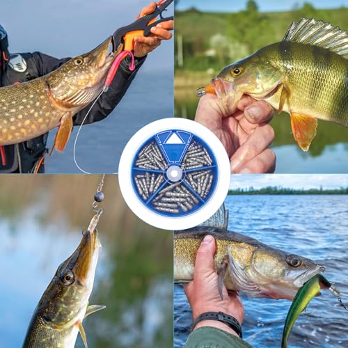 Fishing Nail Weights 70/50pcs Neko Rig Weights Insert Sinkers for Bass Fishing Soft Plastic Lures Wacky Worm Weights Kit Assorted Sizes - size: 5sizes-70pcs