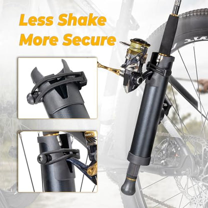 CyclingDeal Fishing Rod Holder for Bike | Made of Quality Aluminium Alloy | Fully Adjustable Design & Easy to Mount | Secures Fishing Pole Holder for Bicycle