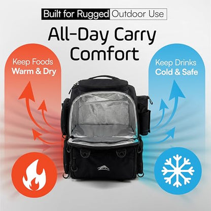 Waterproof Fishing Backpack with Tackle Boxes, Rod Holder & Foldable Net - 40L Fishing Tackle Bag with Trays Included, Extra Storage Gear and Equipment, Rain Cover, Fisherman Gift for Men - color: Medium (40 L) - Black