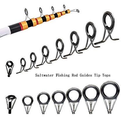 QualyQualy Fishing Rod Repair Kit - Tip Guide Replacement - Stainless Steel Ceramic Ring - 6pcs/7pcs/30pcs - color: C - Rod Guides 7pcs