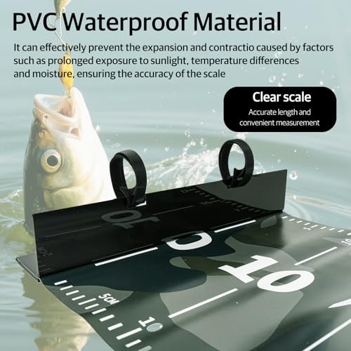 Bump Board Fishing Ruler, 120cm x 30cm Fish Measuring Board with Bump Plate, Waterproof Roll-Up Fish Measuring Mat for Boat, Kayak, Lake & Shore Fishing