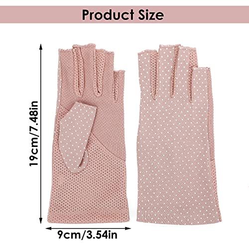 Yolev 3 Pairs Sunblock Fingerless Gloves for Women Non-slip UV Sun Protection Driving Gloves for Summer Outdoor