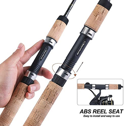 Sougayilang Fishing Rods Graphite Lightweight Ultra Light Trout Rods 2 Pieces Cork Handle Crappie Spinning Fishing Rod - color: Spinning7'0''-UL-2pcs