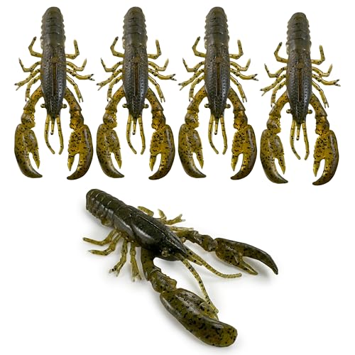 Headbanger RawCraw Soft Plastic Craw Bait for Bass Fishing - color: Green Pumpkin, size: 3"