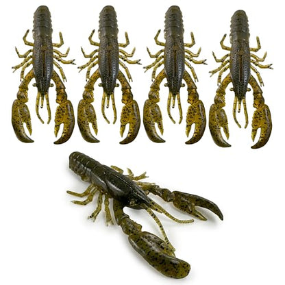 Headbanger RawCraw Soft Plastic Craw Bait for Bass Fishing - color: Green Pumpkin, size: 3"