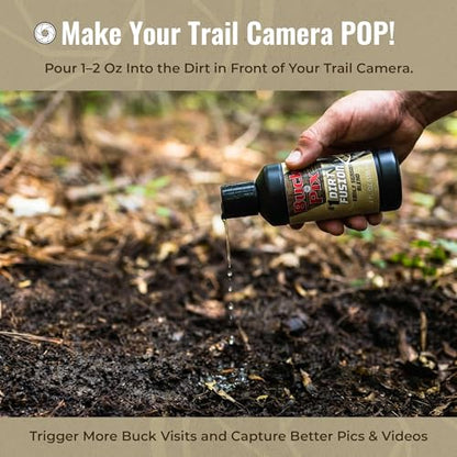 Buck Fever Buck Pix 2,3,4-Piece kit - Synthetic Deer Scent (4 oz Branch Action & 4 oz Dirt Fusion) for Whitetail & Mule - Non-Spoiling Deer Attractant for Outdoor Trail Camera - size: 4 oz (Dirt Fusion)