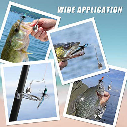 Spinner Baits Fishing Lures for Trout Crappie Panfish, Mini Rooster Baits Tail Spinner Lures Trout Spinnerbaits Swim Jigs for Bass Crappie Panfish Perch Bluegill
